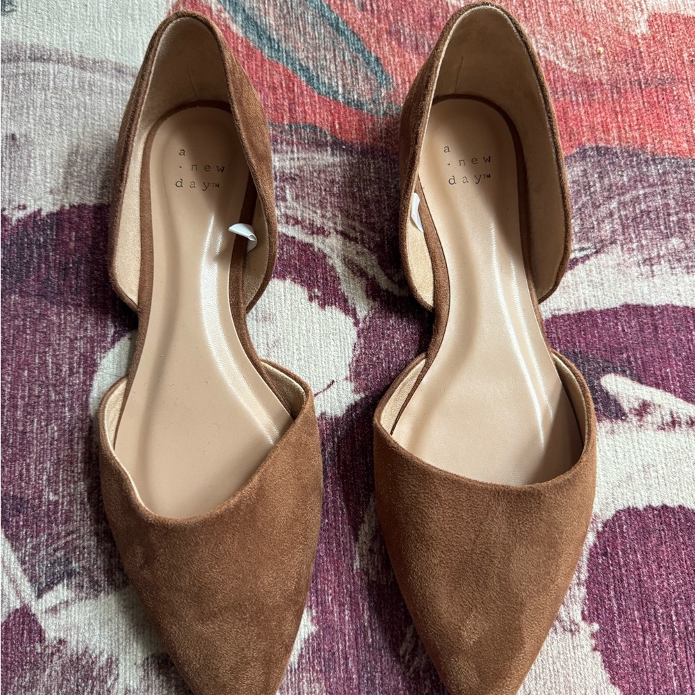 A New Day Women's Brown Suede Flats
